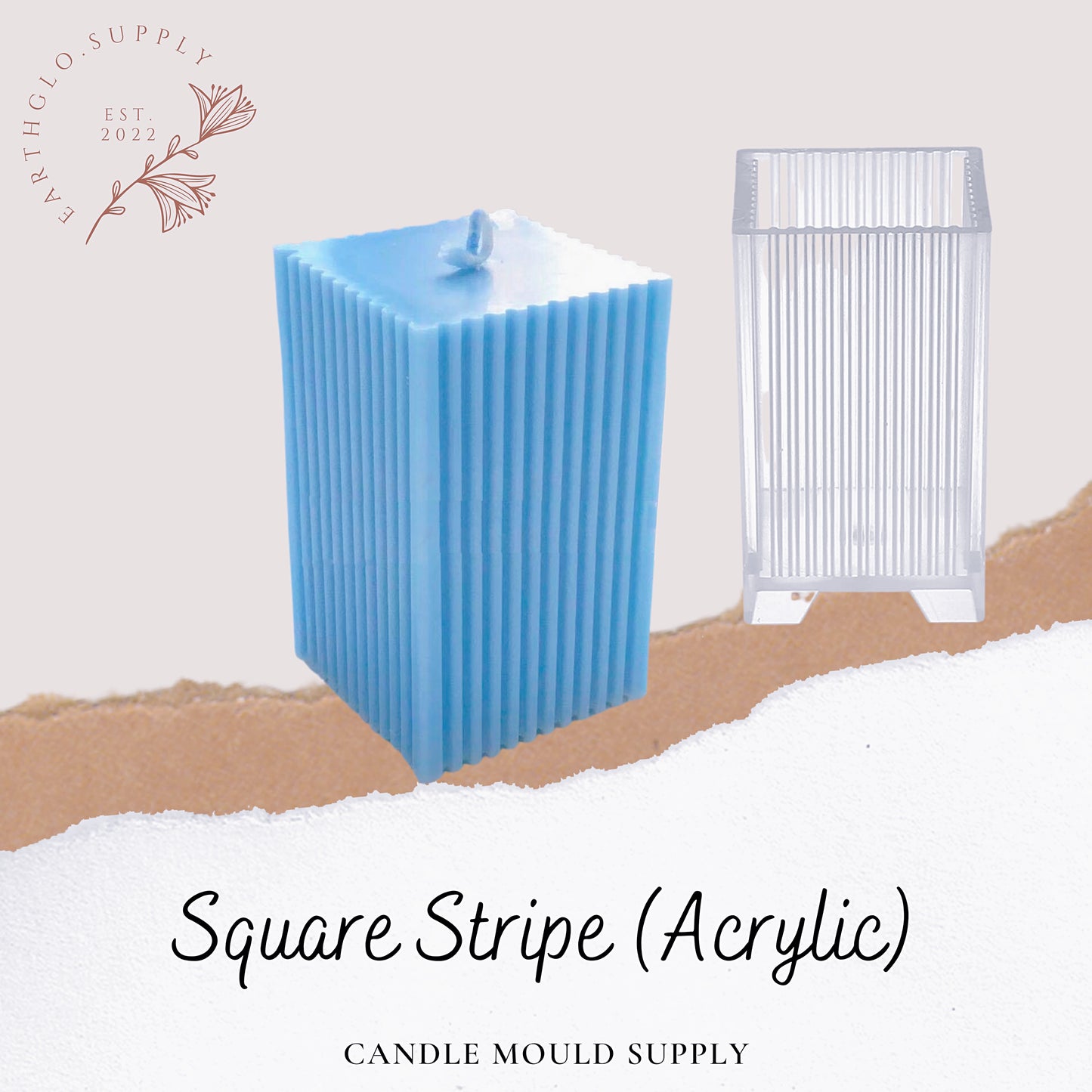 Square Stripe - Candle Mould