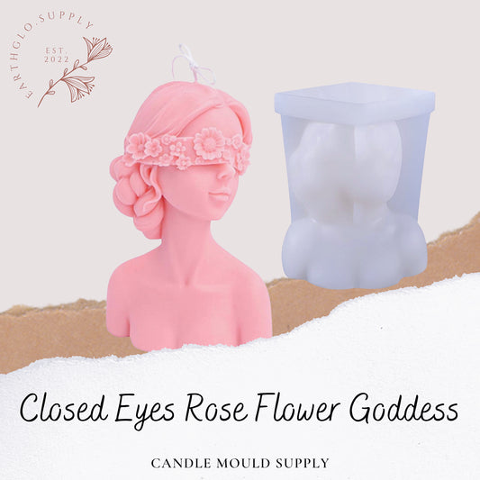 Closed Eyes Rose Flower Goddess - Candle Mould