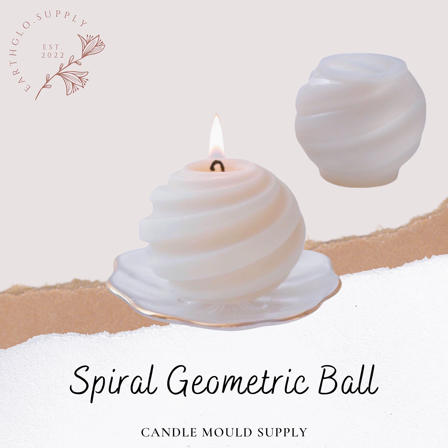 Spiral Geometric Ball - Candle Mould