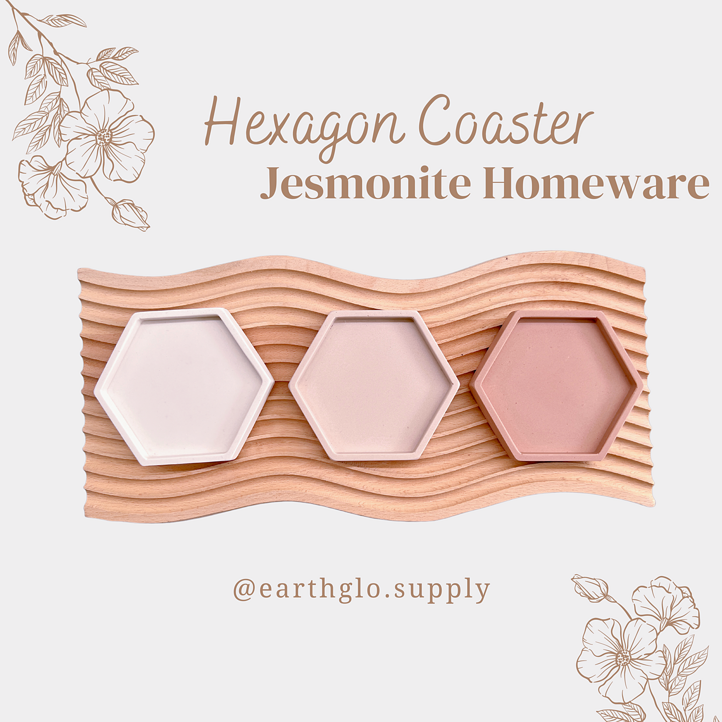 Hexagon Coaster - Jesmonite Homeware