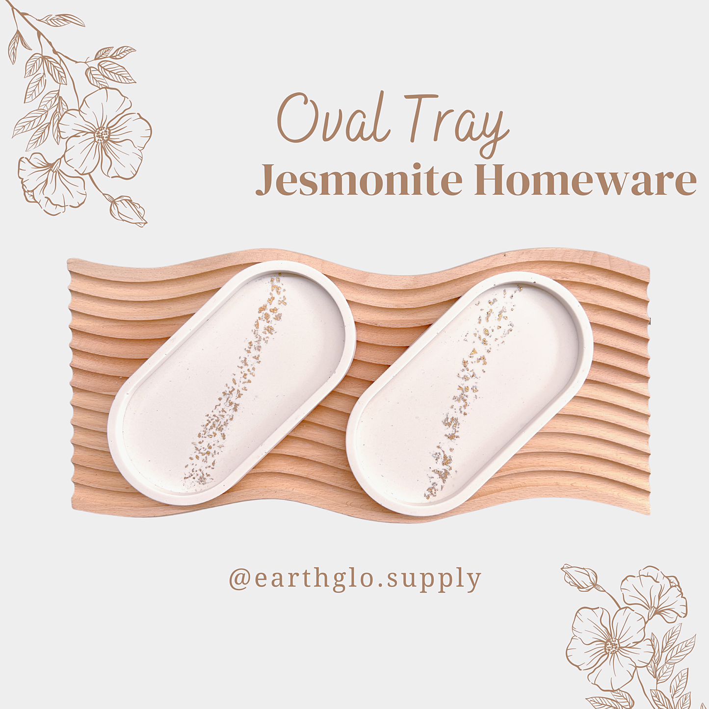 Oval Tray - Jesmonite Homeware