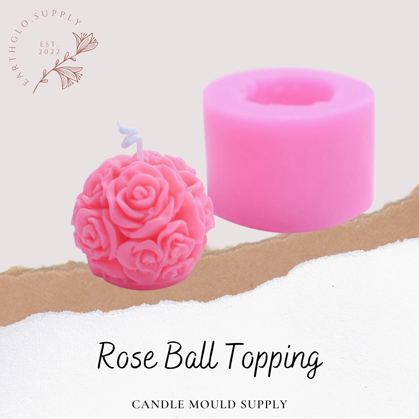 Rose Ball Topping - Candle Mould